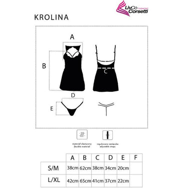 Camicia da Notte Krolina in Rete Trasparente e Pizzo, Set Sexy Nero